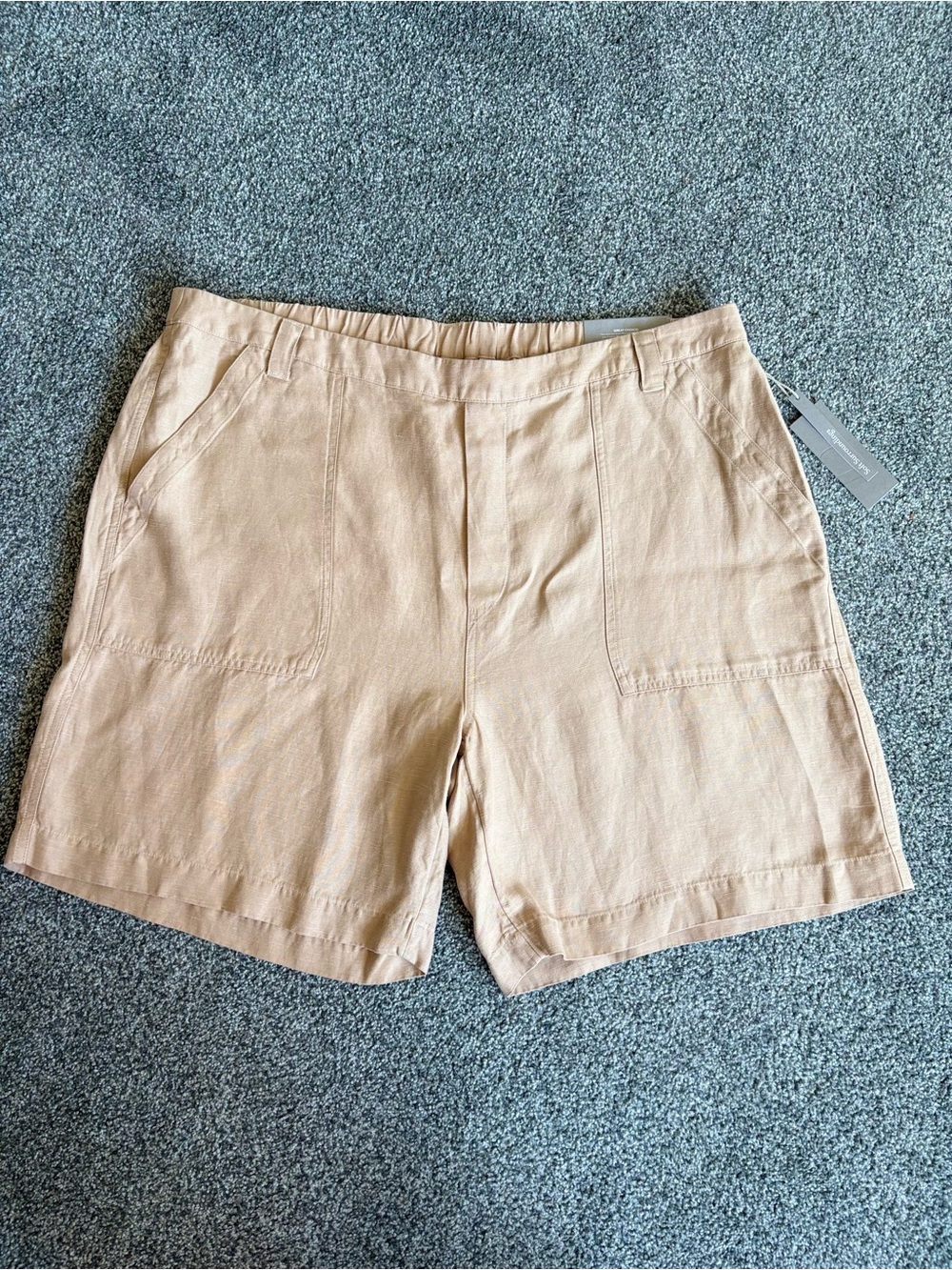 NWT Soft Surroundings Sesame Tan Lyocell Linen Pull On Straight Leg Shorts 1X